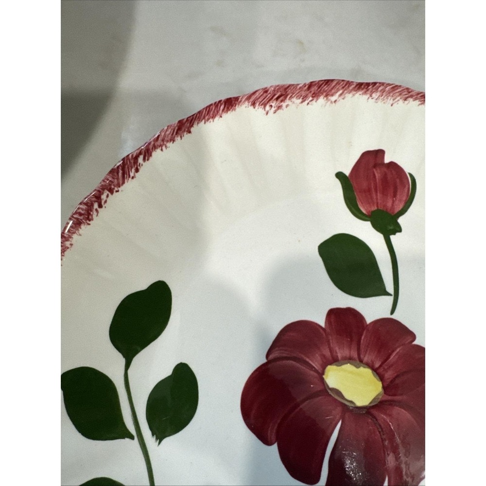 Blue Ridge Southern Potteries Made In USA Rock Rose 9 In Plate Hand Painted - Picture 2 of 9